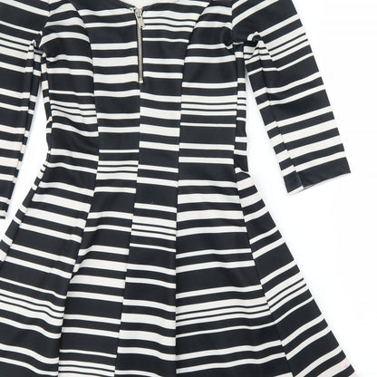 Stradivarius Womens Black Striped  Fit & Flare  Size S