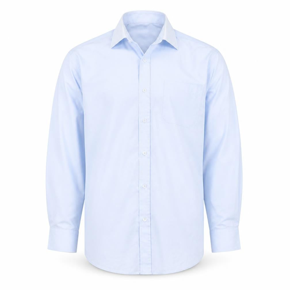Mens UK Size 16 B&W Blue  Button-Up Long Sleeve Casual Shirt