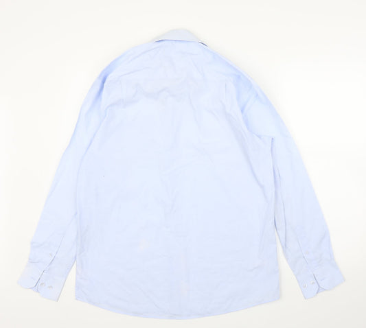 B&W Mens Blue    Button-Up Size 16