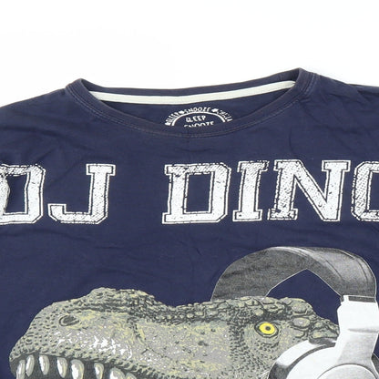 Matalan Boys Blue Solid   Pyjama Top Size 13 Years  - Dinosaur