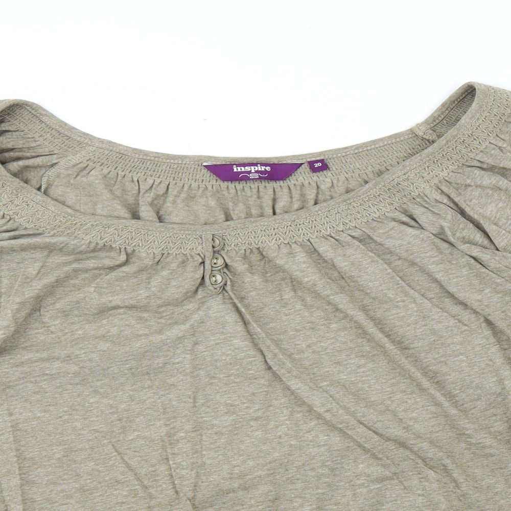 Womens UK Size 20 New Look Green Basic Blouse