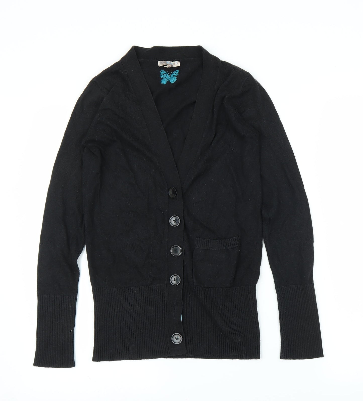 M&S Girls Black   Cardigan Jumper Size 11 Years