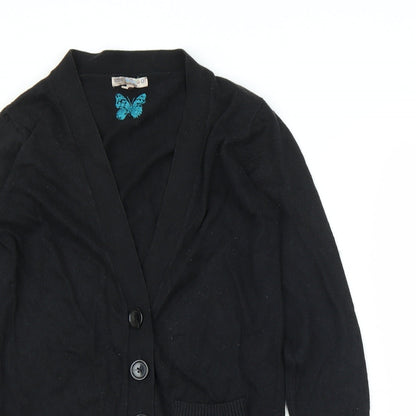 M&S Girls Black   Cardigan Jumper Size 11 Years