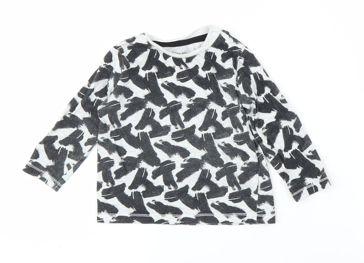 F&F Boys Grey   Basic T-Shirt Size 6-9 Months