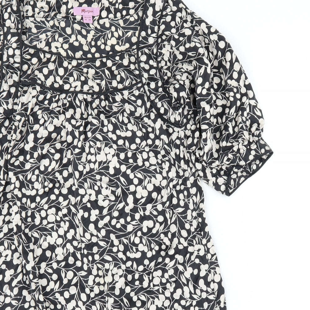 Monsoon Womens Beige Floral  A-Line  Size 10