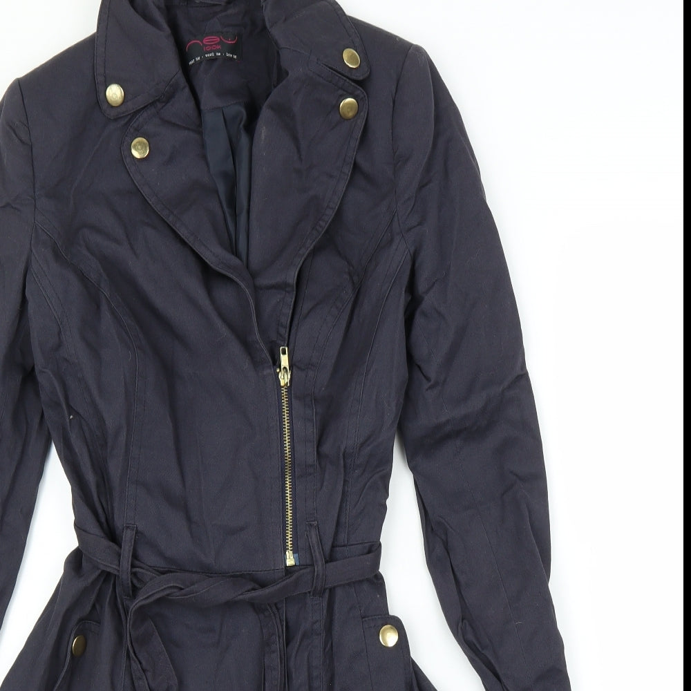 Womens UK Size 6 New Look Blue Overcoat