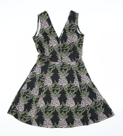 H&M Womens Black   A-Line  Size S  - Pineapple