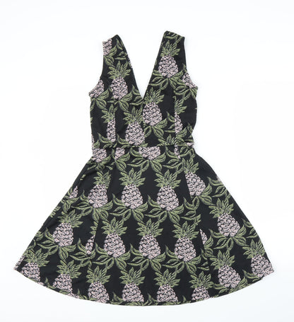 H&M Womens Black   A-Line  Size S  - Pineapple