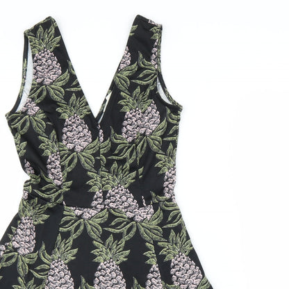H&M Womens Black   A-Line  Size S  - Pineapple