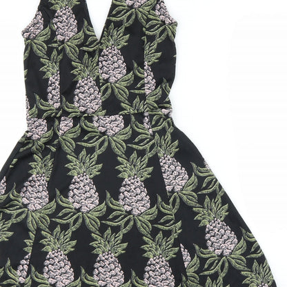 H&M Womens Black   A-Line  Size S  - Pineapple