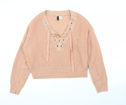 H&M Womens Pink   Pullover Jumper Size S