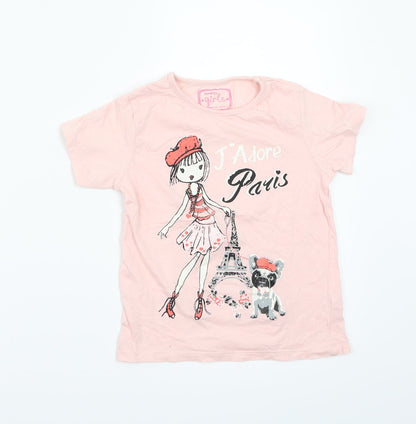 Pep&Co Girls Pink   Basic T-Shirt Size 7 Years
