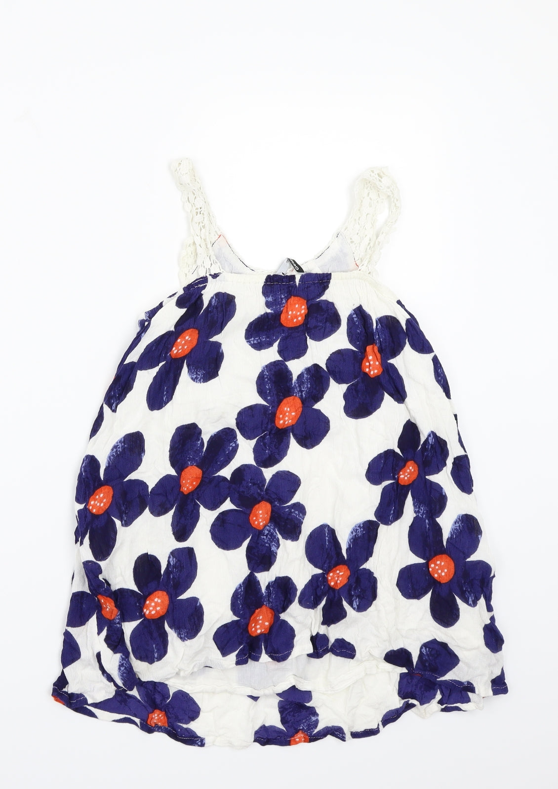 George Girls White Floral  Basic Tank Size 7-8 Years