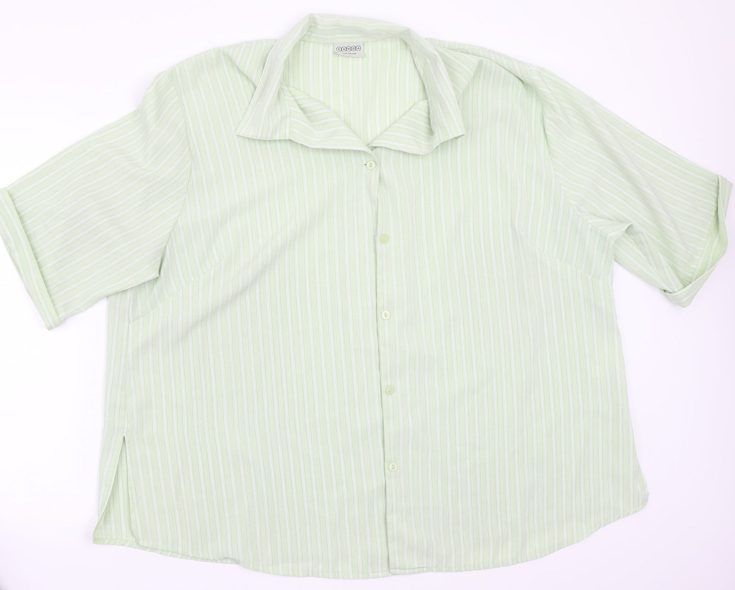 Womens UK Size 2XL Canada Green Basic Button-Up