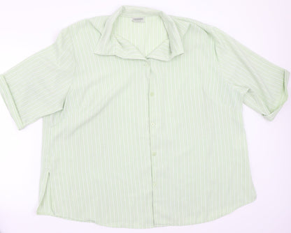 Womens UK Size 2XL Canada Green Basic Button-Up