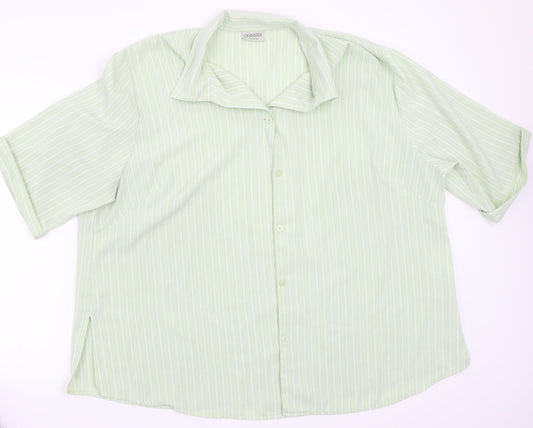 Womens UK Size 2XL Canada Green Basic Button-Up