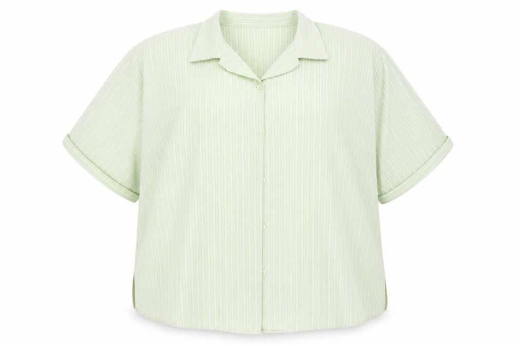 Womens UK Size 2XL Canada Green Basic Button-Up