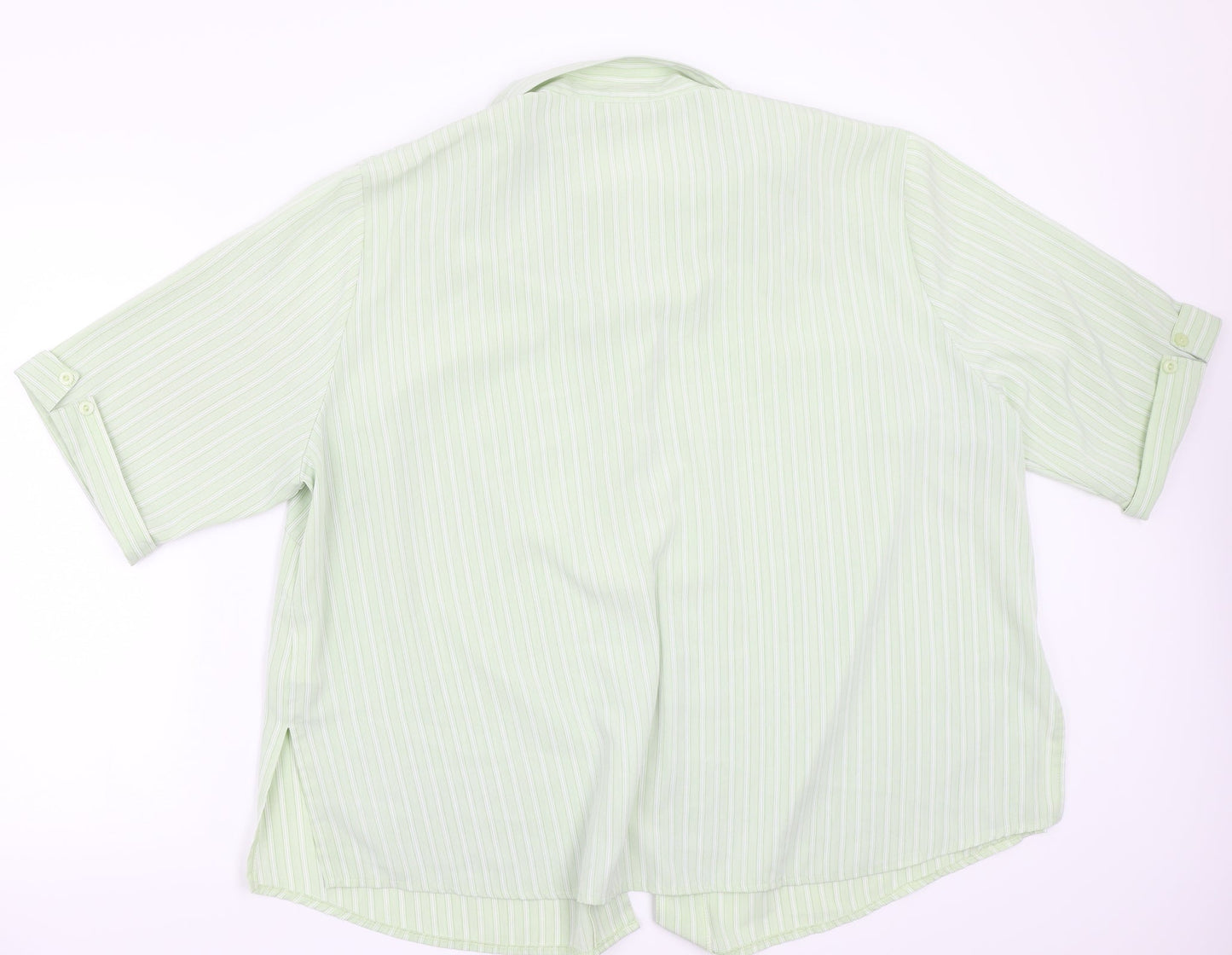 Womens UK Size 2XL Canada Green Basic Button-Up