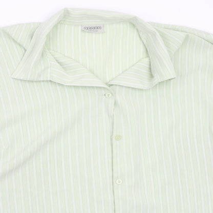 Womens UK Size 2XL Canada Green Basic Button-Up
