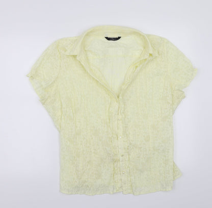 Womens UK Size 22 BM Yellow Basic Button-Up