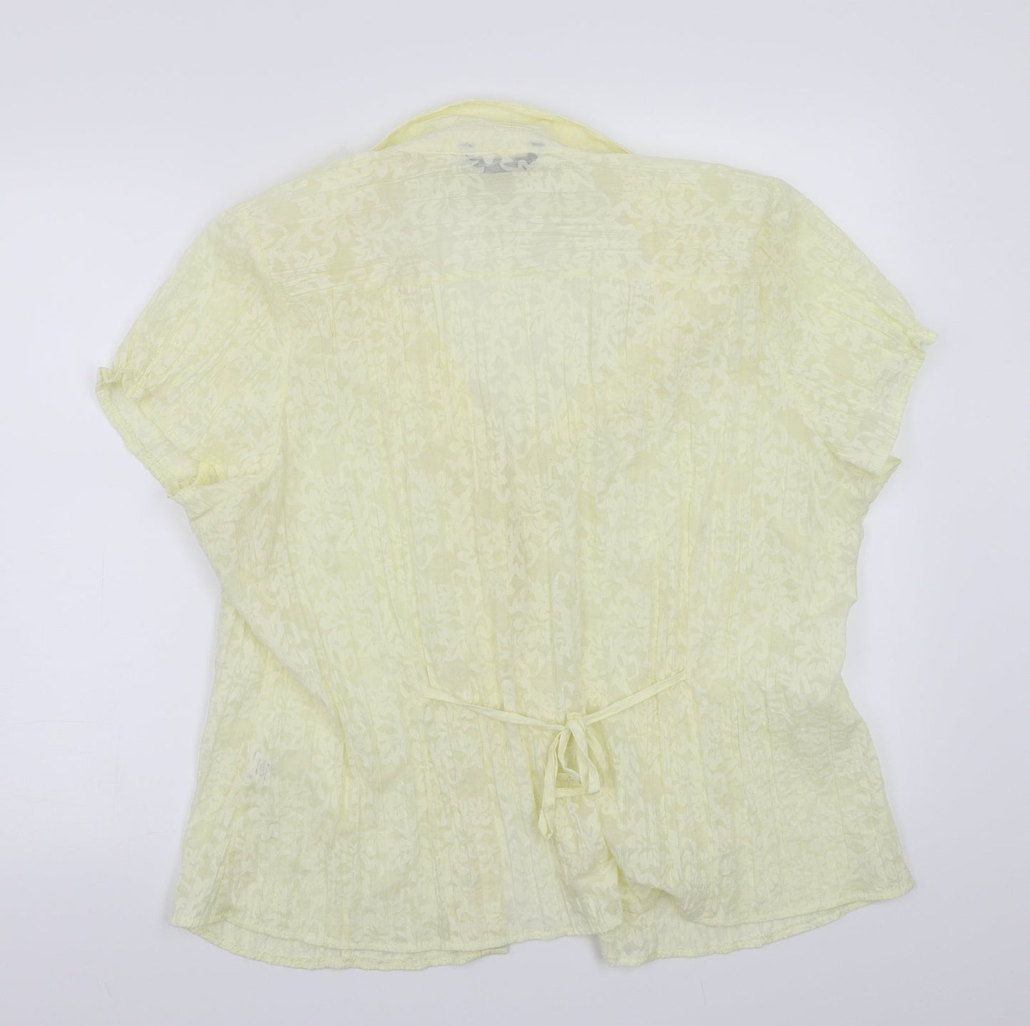 Womens UK Size 22 BM Yellow Basic Button-Up