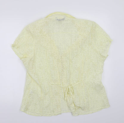 Womens UK Size 22 BM Yellow Basic Button-Up