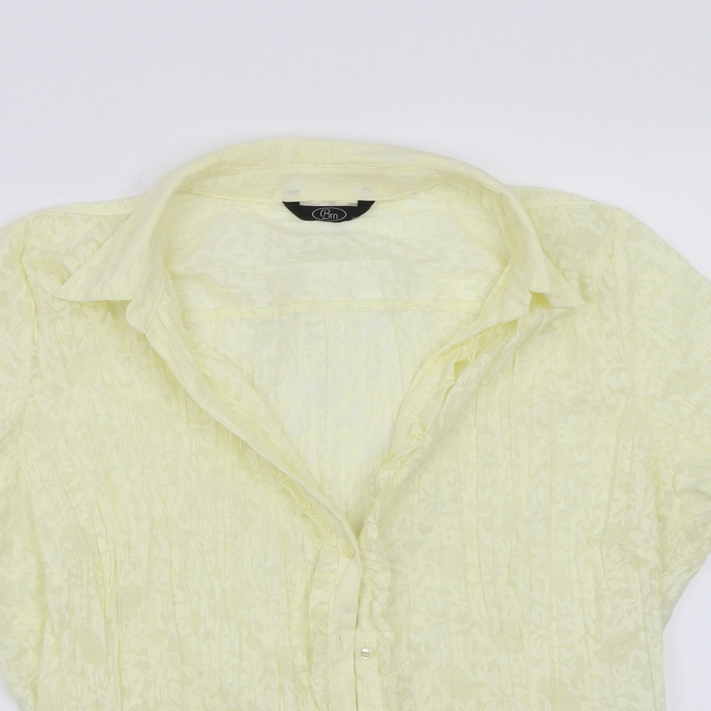 Womens UK Size 22 BM Yellow Basic Button-Up