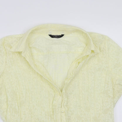 Womens UK Size 22 BM Yellow Basic Button-Up