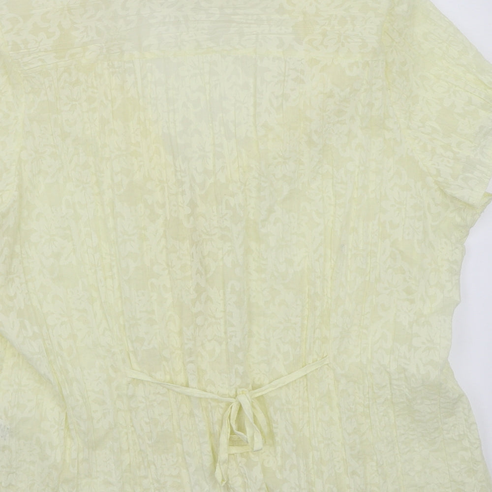 Womens UK Size 22 BM Yellow Basic Button-Up