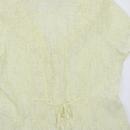 Womens UK Size 22 BM Yellow Basic Button-Up