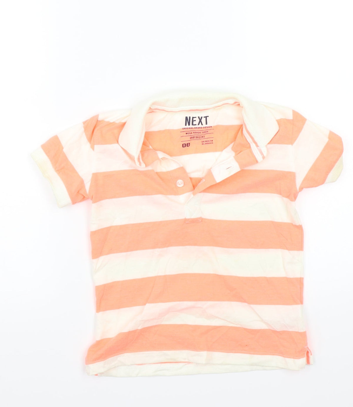 Next Girls Orange Striped  Basic Polo Size 3-4 Years