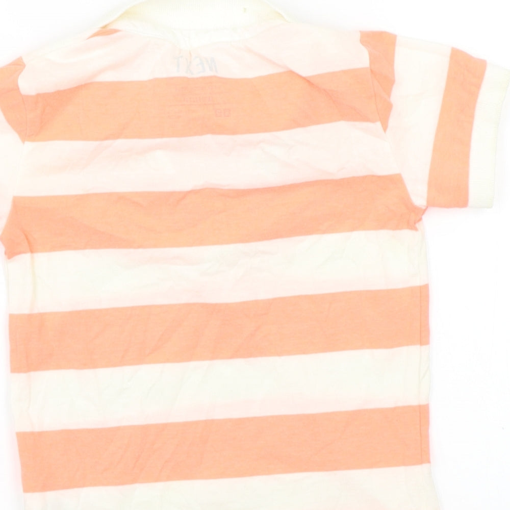 Next Girls Orange Striped  Basic Polo Size 3-4 Years