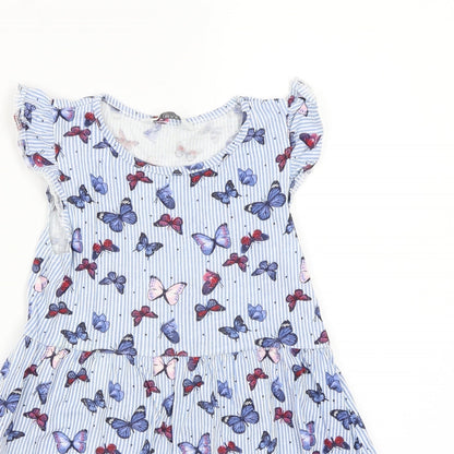 Marks and Spencer Girls White Striped  A-Line  Size 5-6 Years