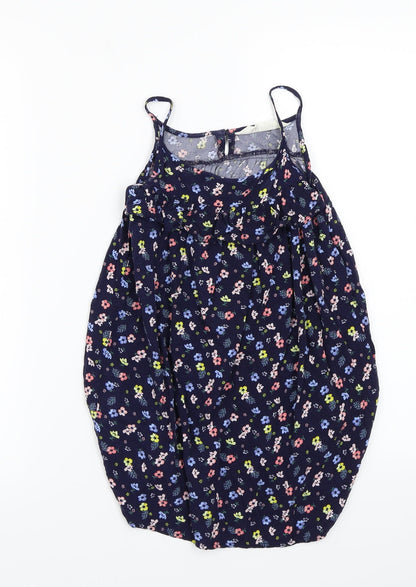 H&M Girls Blue Floral Canvas Basic T-Shirt Size 4 Years