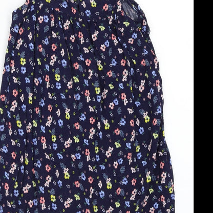 H&M Girls Blue Floral Canvas Basic T-Shirt Size 4 Years