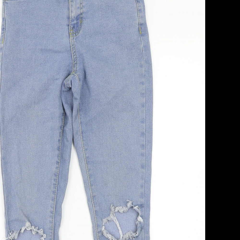 Boohoo Womens Blue   Cropped Jeans Size 10 L24 in