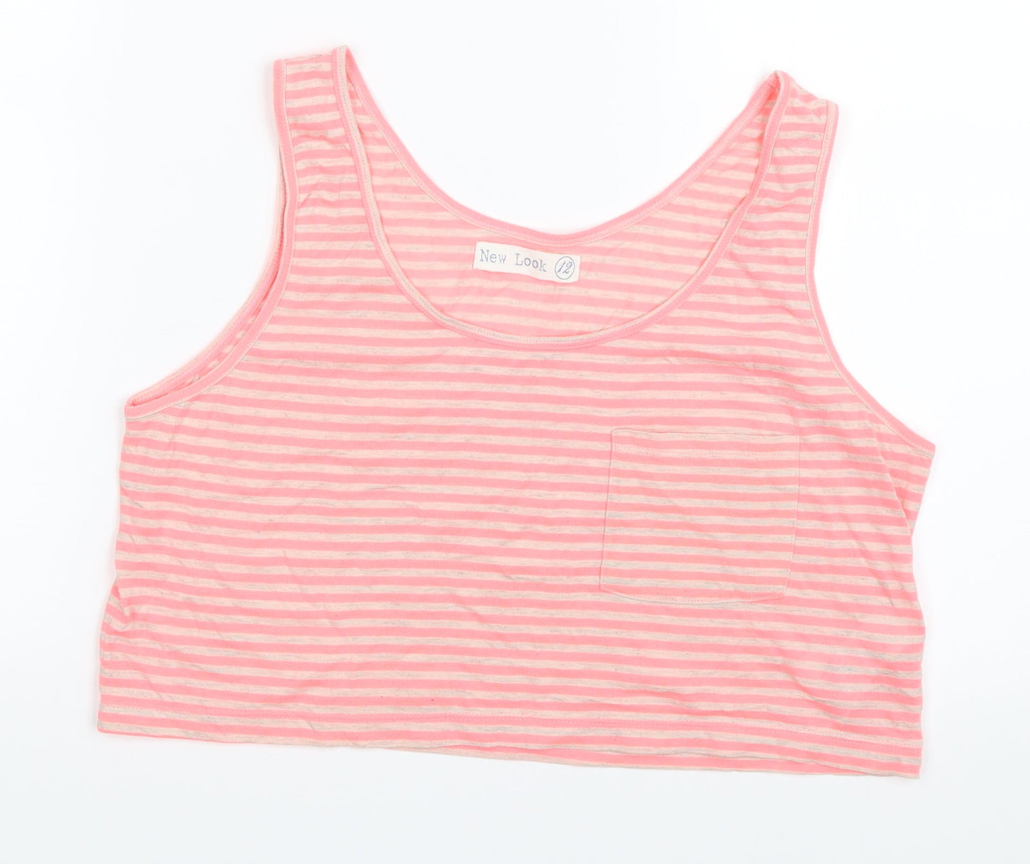 Womens UK Size 12 New Look Pink Basic Tank
