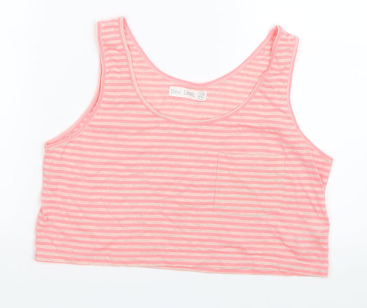 Womens UK Size 12 New Look Pink Basic Tank