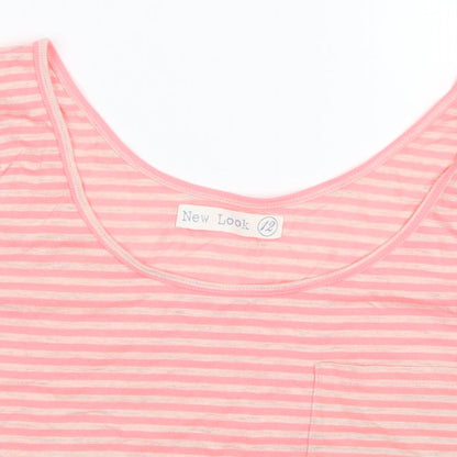 Womens UK Size 12 New Look Pink Basic Tank