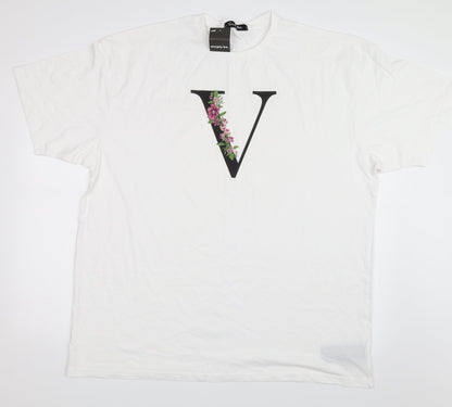 Womens UK Size M Simply Be White Basic T-Shirt
