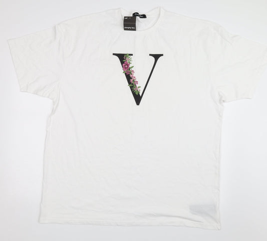 Womens UK Size M Simply Be White Basic T-Shirt