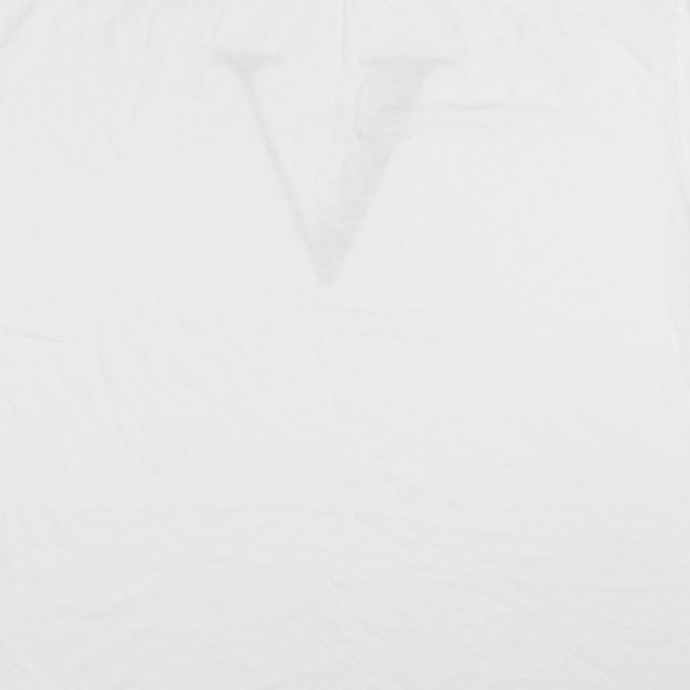 Womens UK Size M Simply Be White Basic T-Shirt