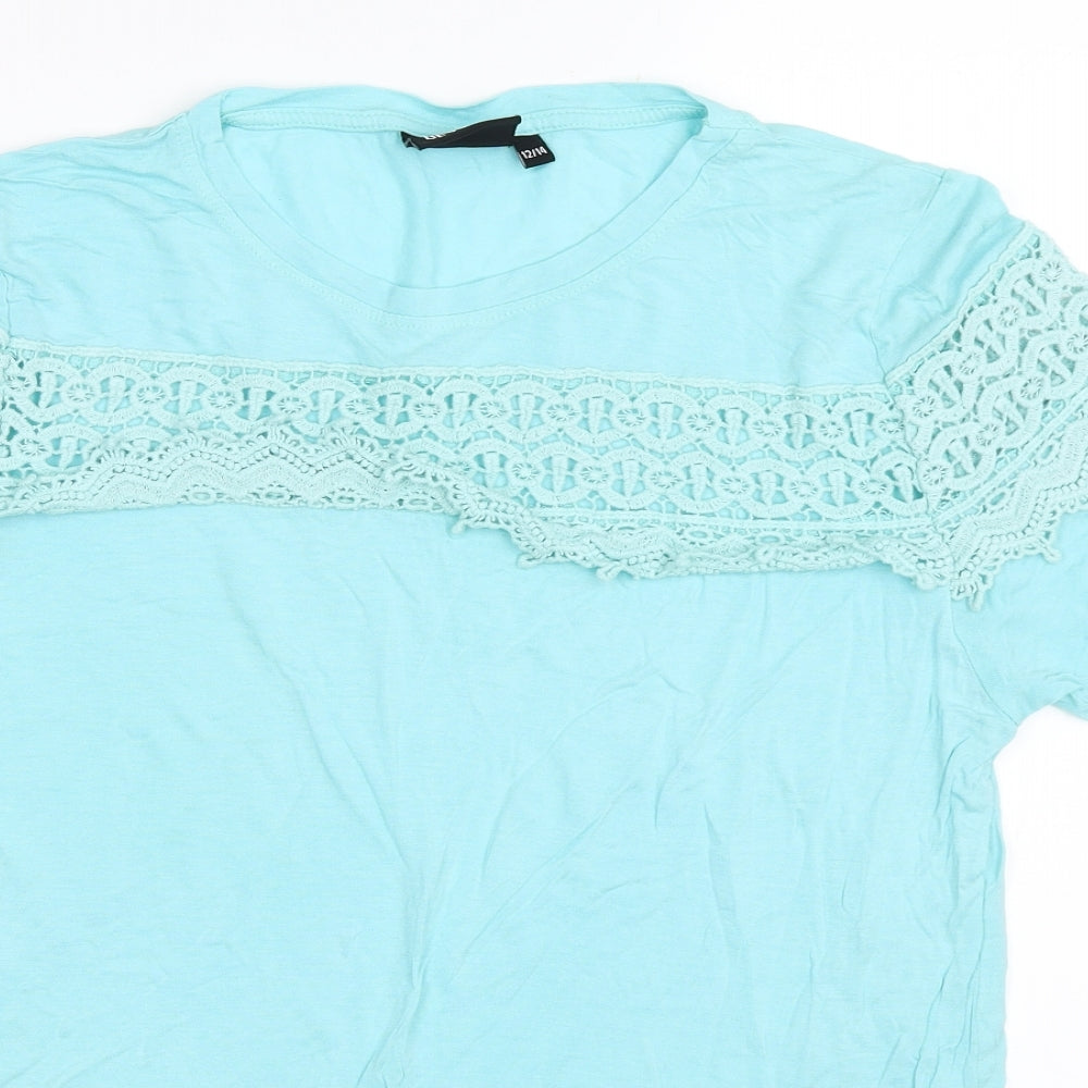 BeYou Womens Blue   Basic T-Shirt Size 12