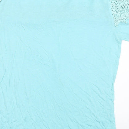 BeYou Womens Blue   Basic T-Shirt Size 12