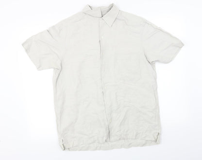 Mens UK Size M inspired by italy Grey  Button-Up Short Sleeve Casual Shirt