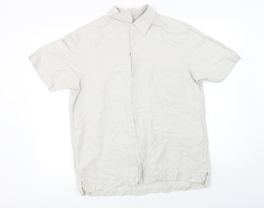 Mens UK Size M inspired by italy Grey  Button-Up Short Sleeve Casual Shirt