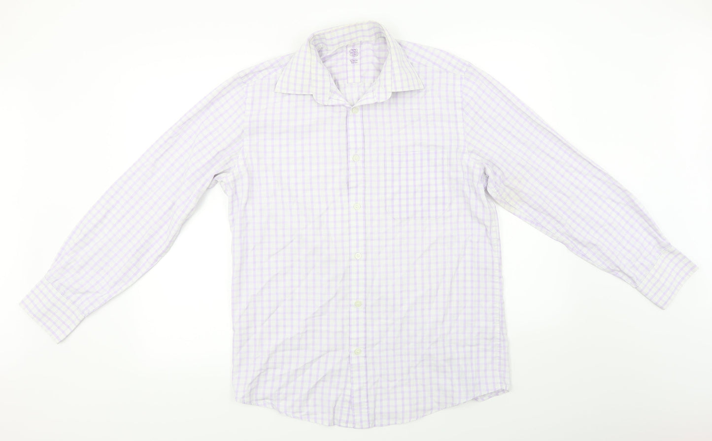 Mens UK Size L Preworn Purple  Button-Up Long Sleeve Casual Shirt