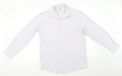 Mens UK Size L Preworn Purple  Button-Up Long Sleeve Casual Shirt