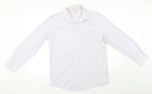 Mens UK Size L Preworn Purple  Button-Up Long Sleeve Casual Shirt