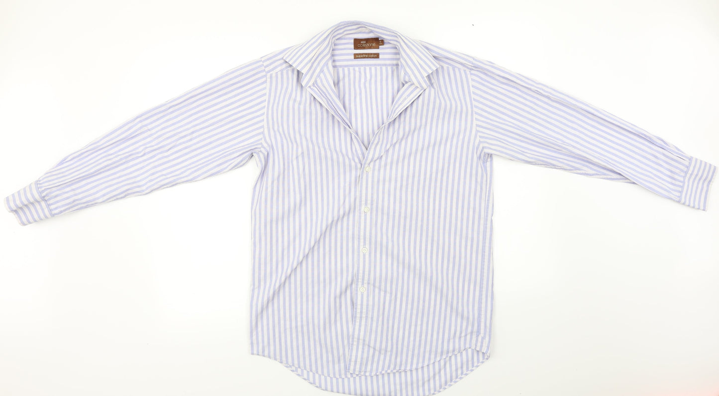 Mens UK Collar Size M Marks and Spencer Smart Blue  Dress Shirt